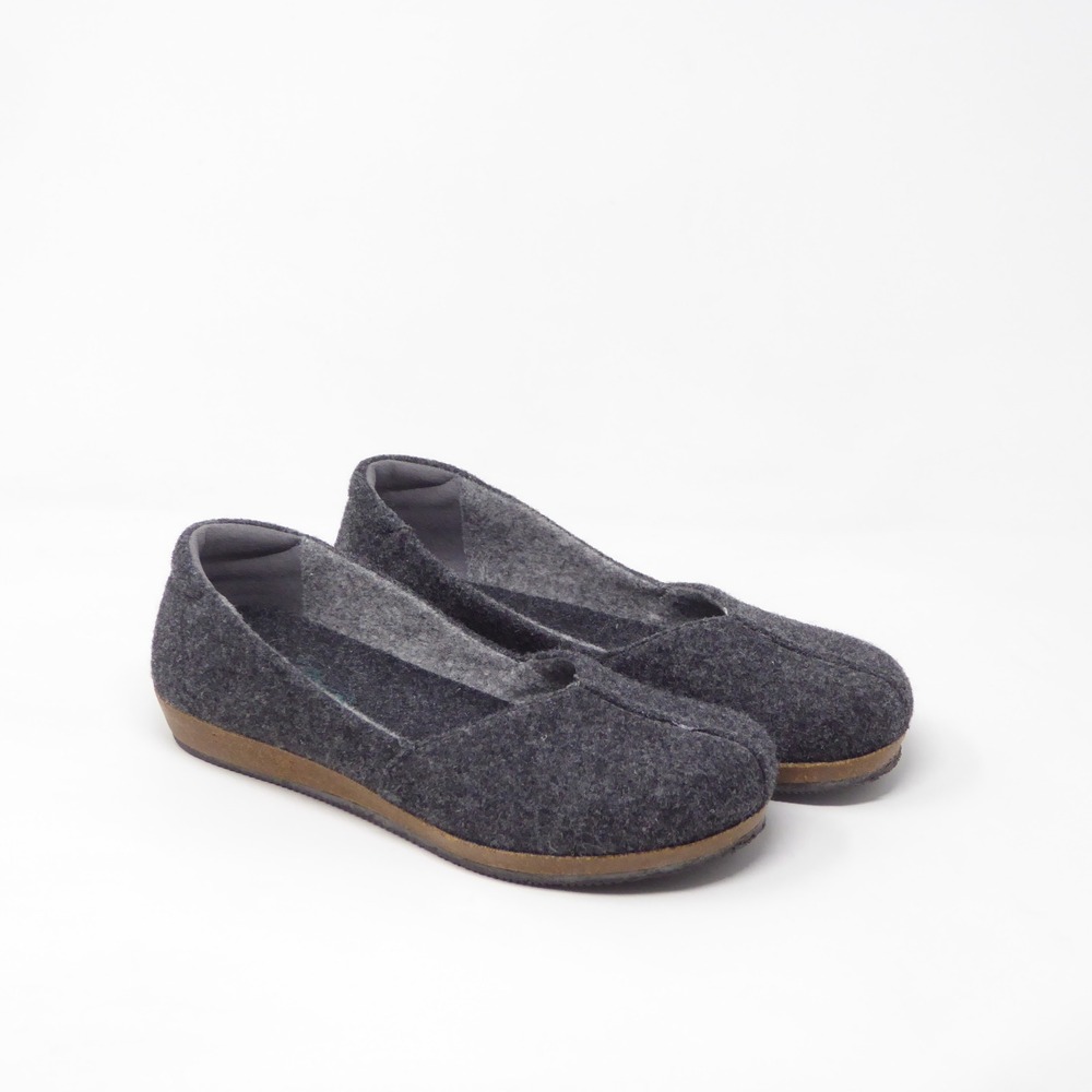 Stegmann Liesl Women Skimmer Flats Charcoal Grey Wool Felt Slip On Shoes 8